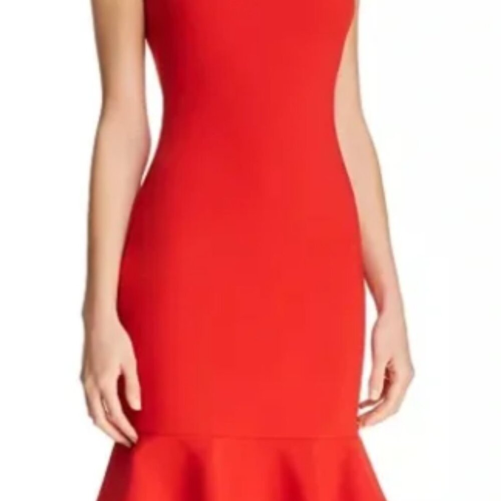 LIKELY Banks Ruffle Hem Sheath Dress